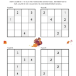 Thanksgiving Sudoku For Kids Throughout Thanksgiving Sudoku Mayflower Answers