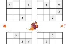Thanksgiving Sudoku For Kids within Thanksgiving Sudoku Mayflower