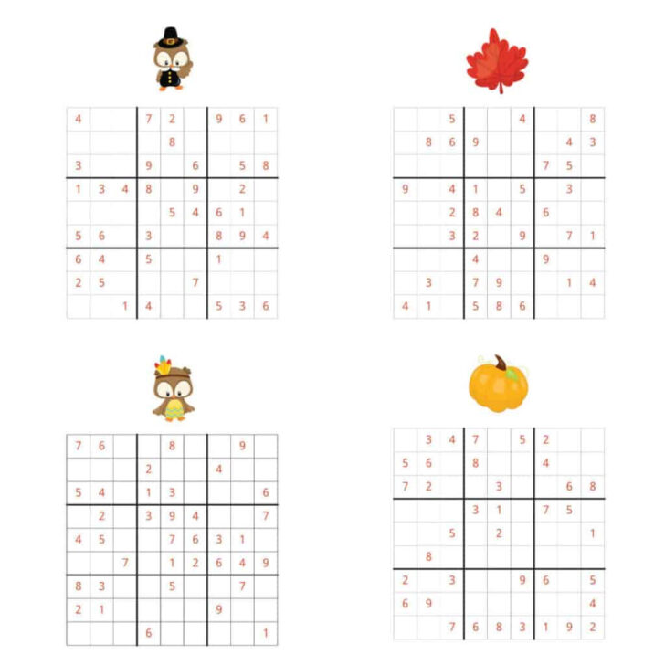 Thanksgiving Sudoku Key