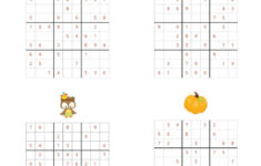 Thanksgiving Sudoku - {Free Printable} - Kids Activity Zone inside Thanksgiving Sudoku Printable