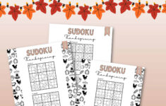 Thanksgiving Sudoku Puzzles - Cute &amp; Free Printables | Saturdaygift for Thanksgiving Sudoku Expert