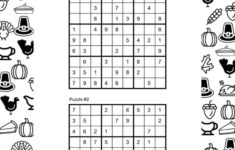 Thanksgiving Sudoku Puzzles - Cute &amp; Free Printables | Saturdaygift inside Thanksgiving Sudoku