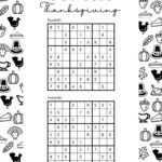 Thanksgiving Sudoku Puzzles   Cute & Free Printables | Saturdaygift Regarding Answers To Thanksgiving Sudoku