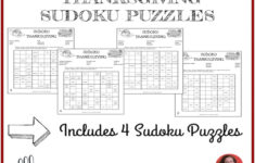 Thanksgiving Sudoku Puzzles Homeschool - Etsy throughout Thanksgiving Sudoku Answer Key