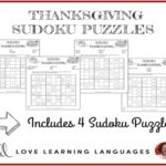 Thanksgiving Sudoku Rätsel Homeschool   Etsy.de Regarding Sudoku Thanksgiving