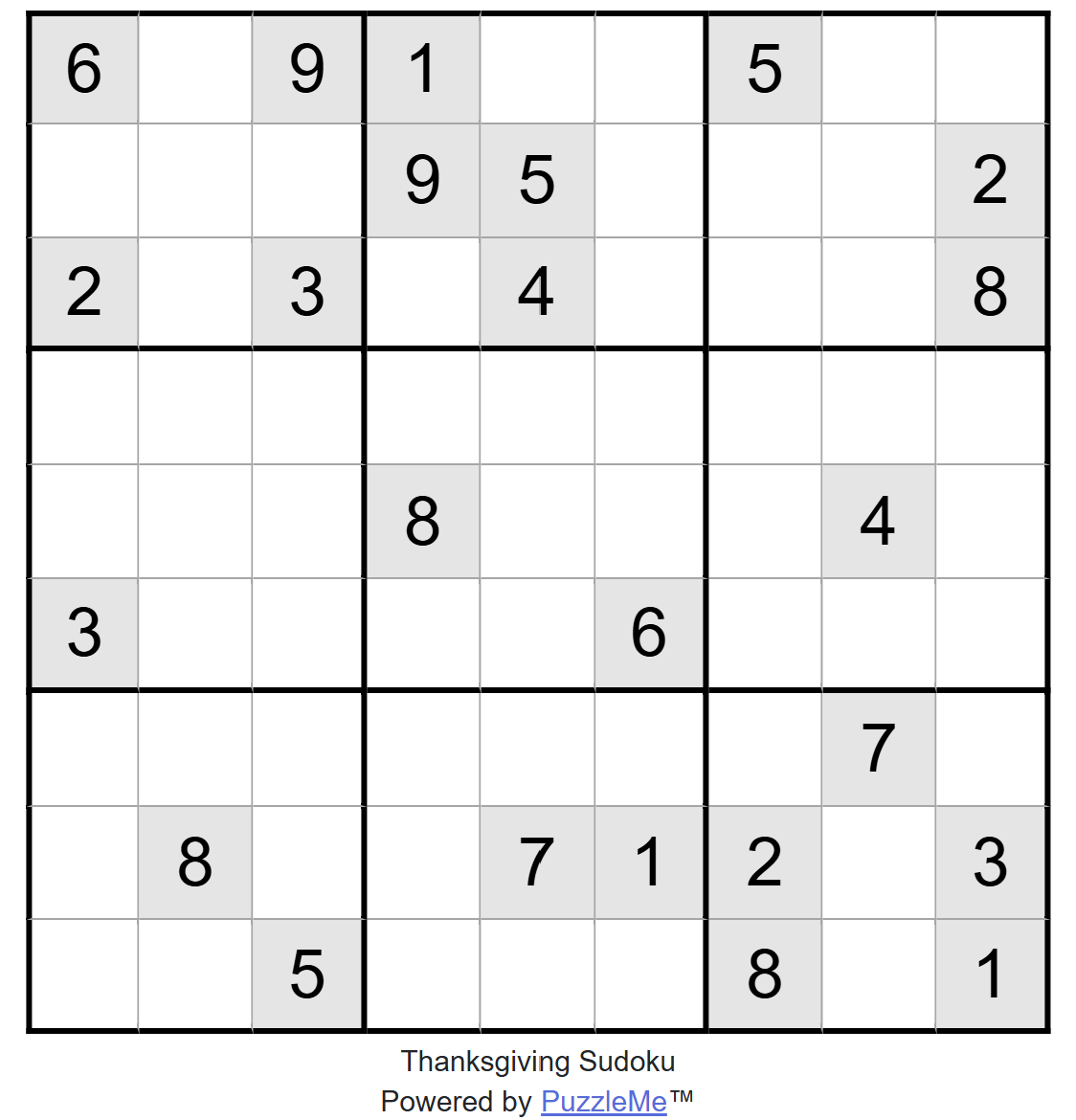 Thanksgiving Sudoku - The Triangle in Thanksgiving Sudoku 2024