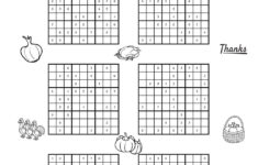 Thanksgiving-Themed Sudoku Puzzles • Beeloo Printable Crafts And regarding Answers to Thanksgiving Sudoku
