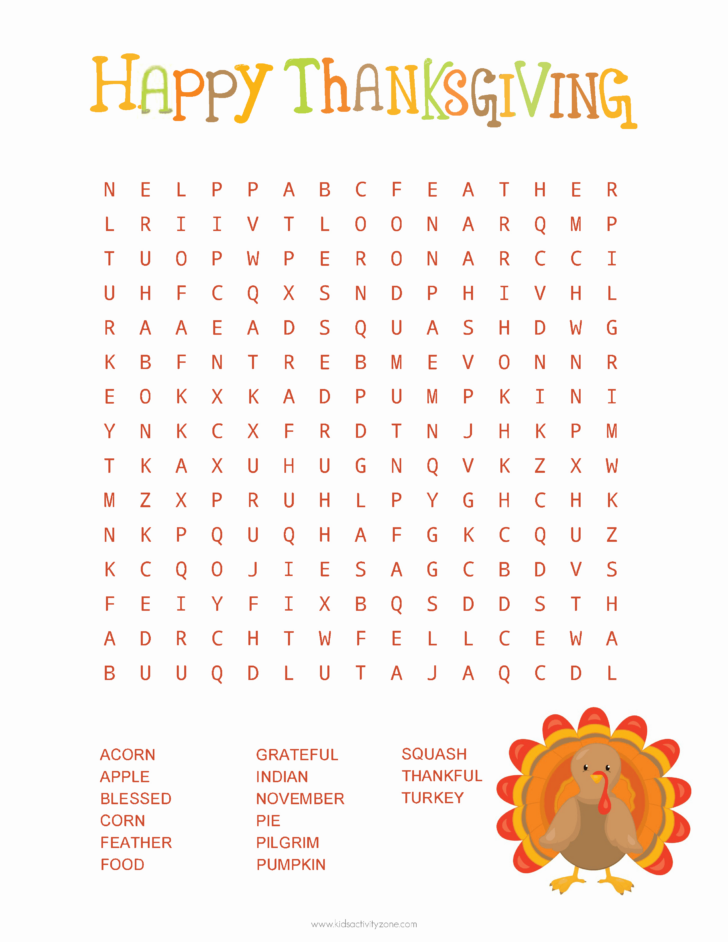 Puzzles to Print Com Thanksgiving Sudoku