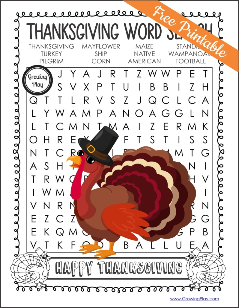 Thanksgiving Word Search Printable - Growing Play with Thanksgiving Sudoku Mayflower